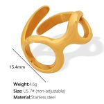 color: JZ72 US Size 7# Non-adjustable Gold Ring