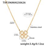 color: TXP296-Gold 5A Zircon Necklace 42+5cm