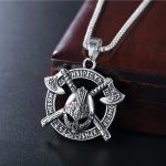 Personality All-Match Nordic Vikings Warrior Helmet Necklace O-Type Helmet Pendant