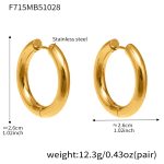 color: F715-Gold Earrings -Inner Diameter 18mm Outer Diameter 26mm