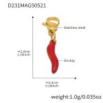 color: D231-Gold Red Chili Pendant 1