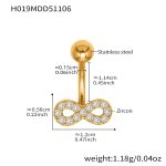 color: H019-Gold Post Length 11.4mm Post Thickness 1.55mm