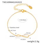 color: TXE169-Gold 8 Letter Set With Stones Bracelet