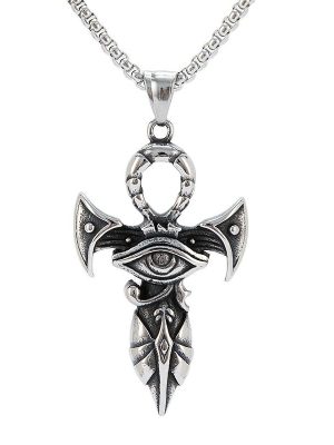Eye cross bat exaggerated necklace stainless steel vintage pendant men and women jewelry