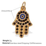 color: PJ318BKG Black Rhinestone Gold Pendant