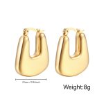 color: Square Hollow Earrings Gold MS-056