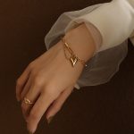 color: E217 Heart With Tassel Gold Bracelet 15+5cm