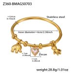 color: Z360-Gold DIY Charms Bangle -B Style