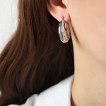 color: F268-Steel Color Earrings