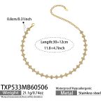 color: TXP533-White Zircon Necklace 30+12cm-L