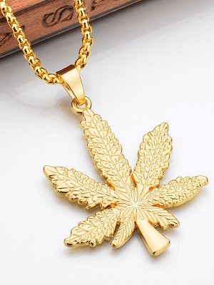 New Leaf Necklace Simple Maple Leaf Pendant Men's and Women's Popular Stainless Steel Sweater Chain