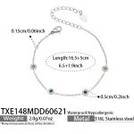 color: TXE148-Green Zircon Steel Color Bracelet 16.5+5cm