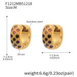 color: F1212-Colorful Zircon Earrings -Medium