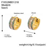 color: F1052-Deep Blue Zircon Earrings -Small