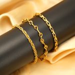 All-Match Bracelet New Good-looking Temperament Anklet Set Combination Stainless Steel Creative Design Geometry