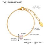 color: TXE254-Gold Bow Shell Pearl Bracelet 13+4cm