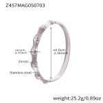 color: Z457-Steel Color Pink Zircon Bangle