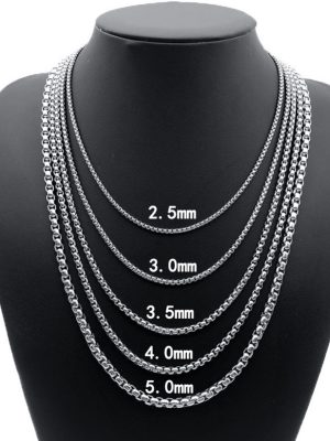 Stainless Steel Square Pearl Chain Ring Buckle Necklace Clavicle Chain Dly Accessories Chain
