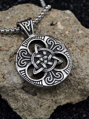 New Nordic Vikings Retro Punk Ornament Celtic Knot Stainless Steel Pendant Necklace