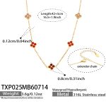 color: TXP025-Red Color Zircon Gold Necklace -42+5cm