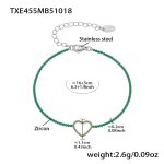 color: TXE455-Steel Color Green Zircon Bracelet 16+5cm