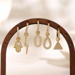 Light Luxury Butterfly Zircon Pendant Earrings New Stainless Steel Non-Fading Delicate Earrings Collection