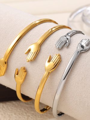 Jewelry Palm Shape Bracelet Creative Hands Hug Open