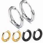 High Quality Stainless Steel Ear Clip Colorfast Simple Temperament round Ornament