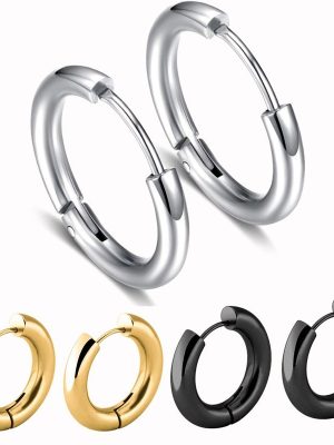 High Quality Stainless Steel Ear Clip Colorfast Simple Temperament round Ornament