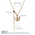 color: XL403WEG White Shell Gold Necklace