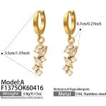 color: F1375-A Style Gold Earrings