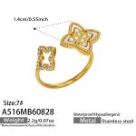 color: A516-Shell Zircon Gold Open Ring / size: US 7