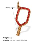 color: PJ510RDG Red Rhinestone Gold Pendant