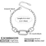 color: E243-Steel Color Bracelet 16.5+5cm