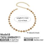 color: TXP618-B Style Champagne Zircon Gold Necklace -31+12cm