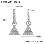 color: F1678-Steel Color Zircon Earrings