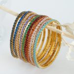 New High-Grade Light Luxury Full Zircon Design Stainless Steel Gold Plated Personalized Bracelet Female Accessories