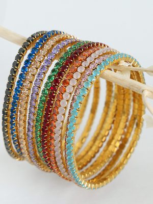 New High-Grade Light Luxury Full Zircon Design Stainless Steel Gold Plated Personalized Bracelet Female Accessories