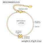 color: RE023-M Letter Gold Bracelet 16+5cm