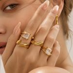 Irregular Ring Design Stainless Steel Jewelry Plated 18K Gold Accessories