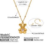 color: P899-C Style Gold Necklace 40+5cm