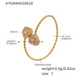 color: A763-Gold 5A Zircon Heart Ring / size: US 7