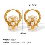 color: EH836WEPG White Bead Gold Earrings