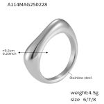 color: A114-Steel Color Ring / size: US 6