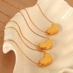 Cold Stainless Steel Snake Bones Chain Necklace Female Lock 18K Gold Plated Pendant