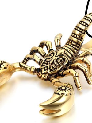 Punk Crab Spider Cross Men's Stainless Steel Chain Pendant Necklace Clothing Scorpion