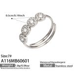 color: A116-Steel Color White Zircon Ring
