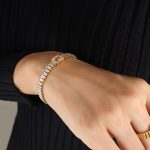 color: E358-White Zircon Bracelet --15+5cm