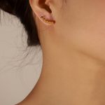 color: F506-Gold Five Beads Earrings