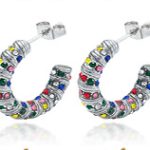 color: Rainbow Rhinestone C Shape Steel Color MS-238